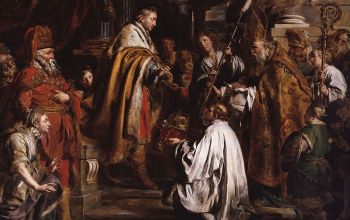 Pierre-Joseph Verhaghen: Szt. István fogadja a pápa követeit (1770)