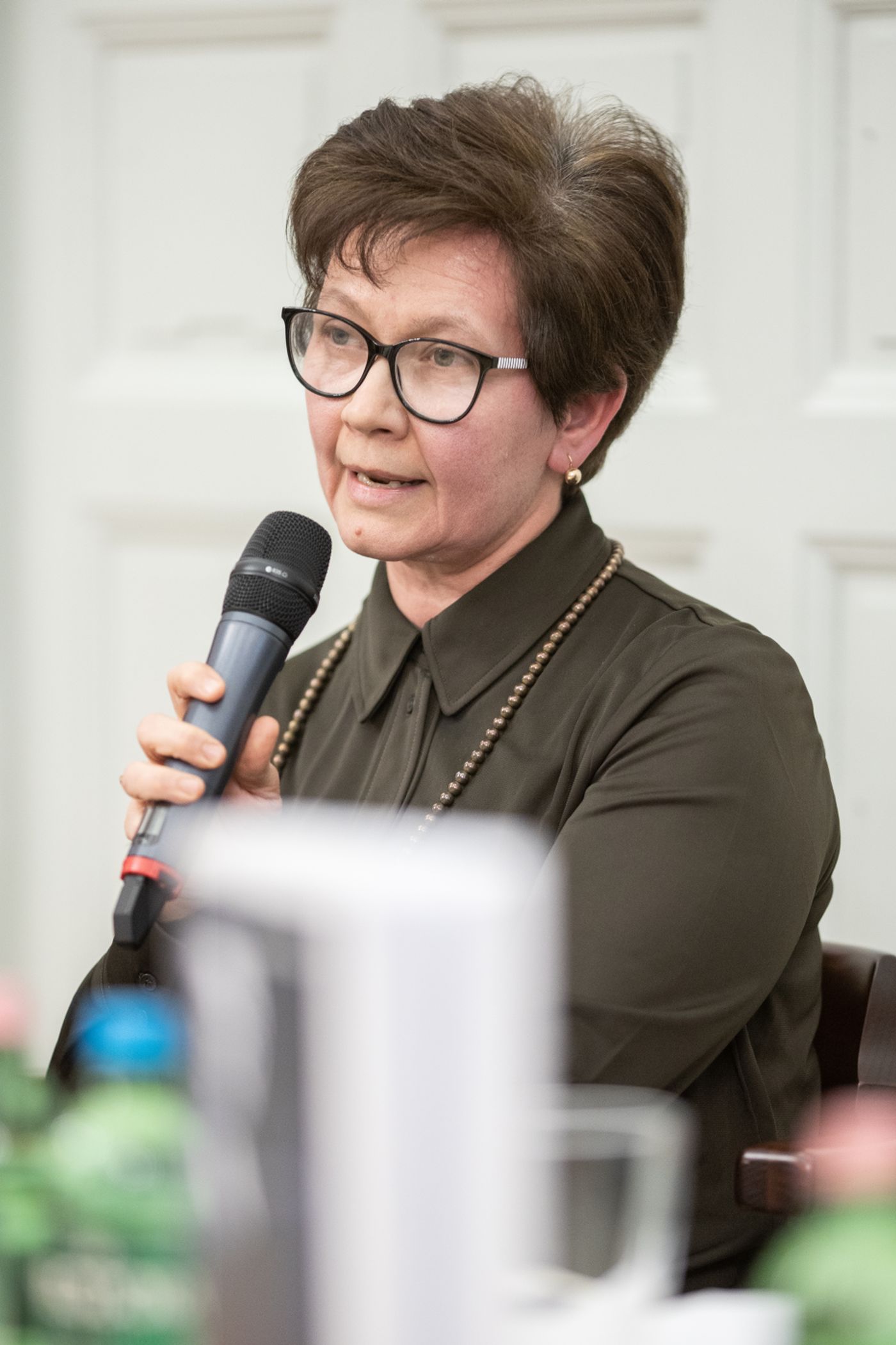 Mirák Katalin történész az Ordass Lajos: Naplóm 1948, 1956–1957 című kötet bemutatóján 2022. március 9-én a Magyarországi Evangélikus Egyház székházának kápolnájában - fotó: Pete Dóra