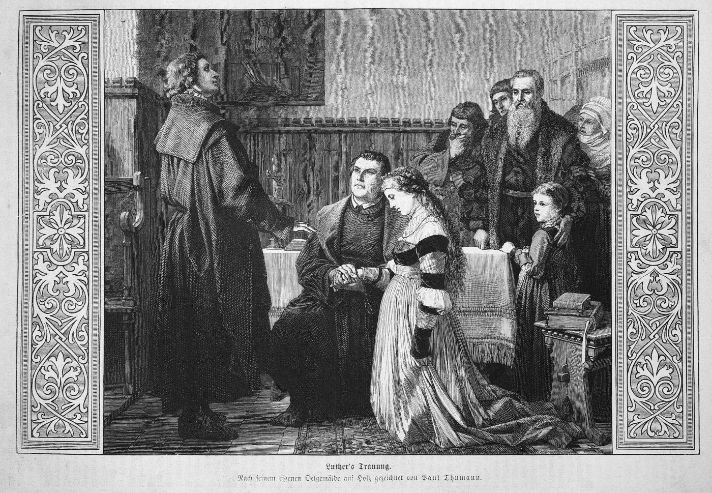Luther esküvője – Paul Thumann fametszete (1872)