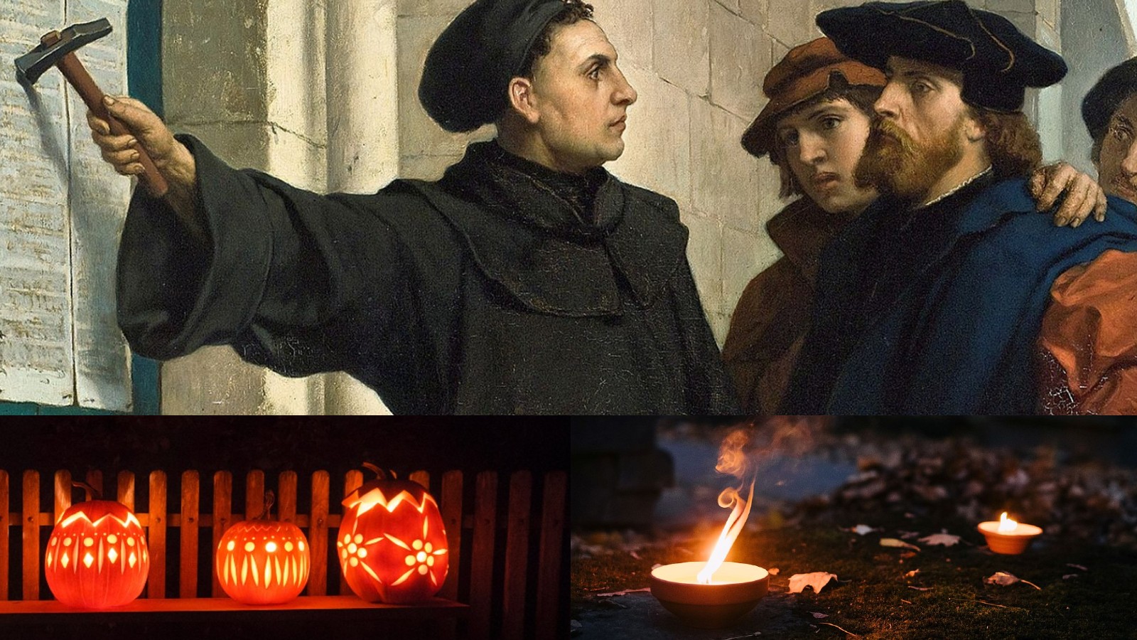 reformáció, mindenszentek, halottak napja, halloween, montázs