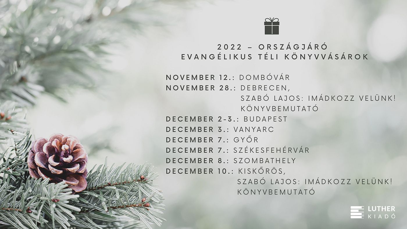 Luther Kiadó téli könyvvásárai 2022