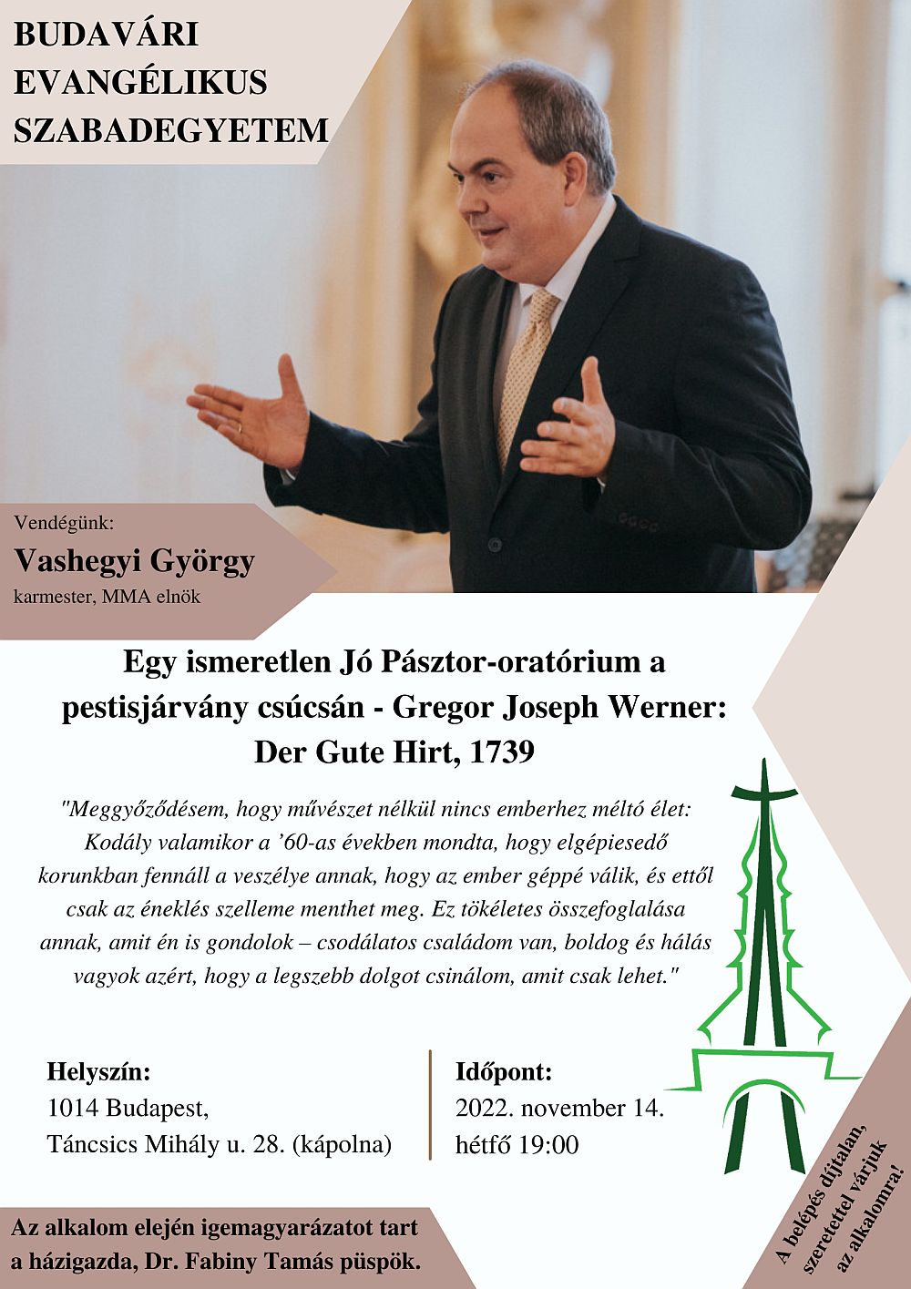 20221114 Budavari evangelikus szabadegyetem Vashegyi Gyorgy