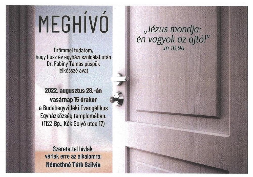 ordinacio meghivo Nemethne Toth Szilvia