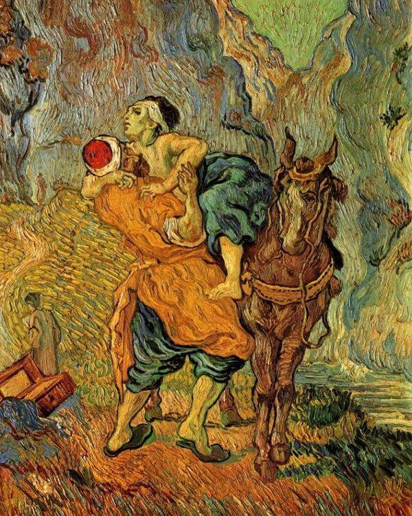 Vincent van Gogh: Az irgalmas samaritánus (Delacroix nyomán, 1890)