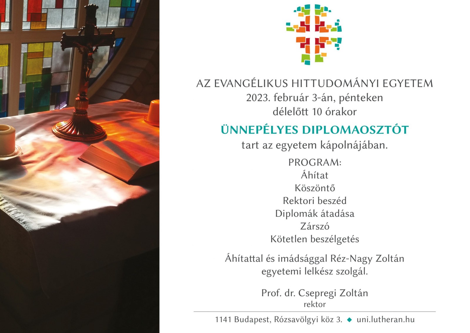 Diplomaosztó az Evangélikus Hittudományi Egyetemen