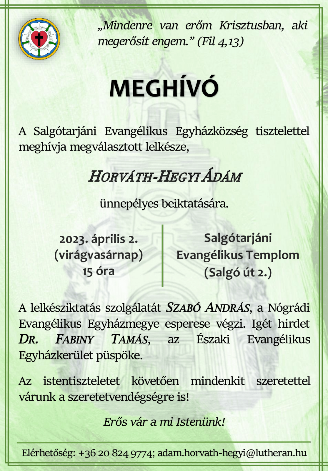 Horváth-Hegyi Ádám beiktatása Salgótarjánban