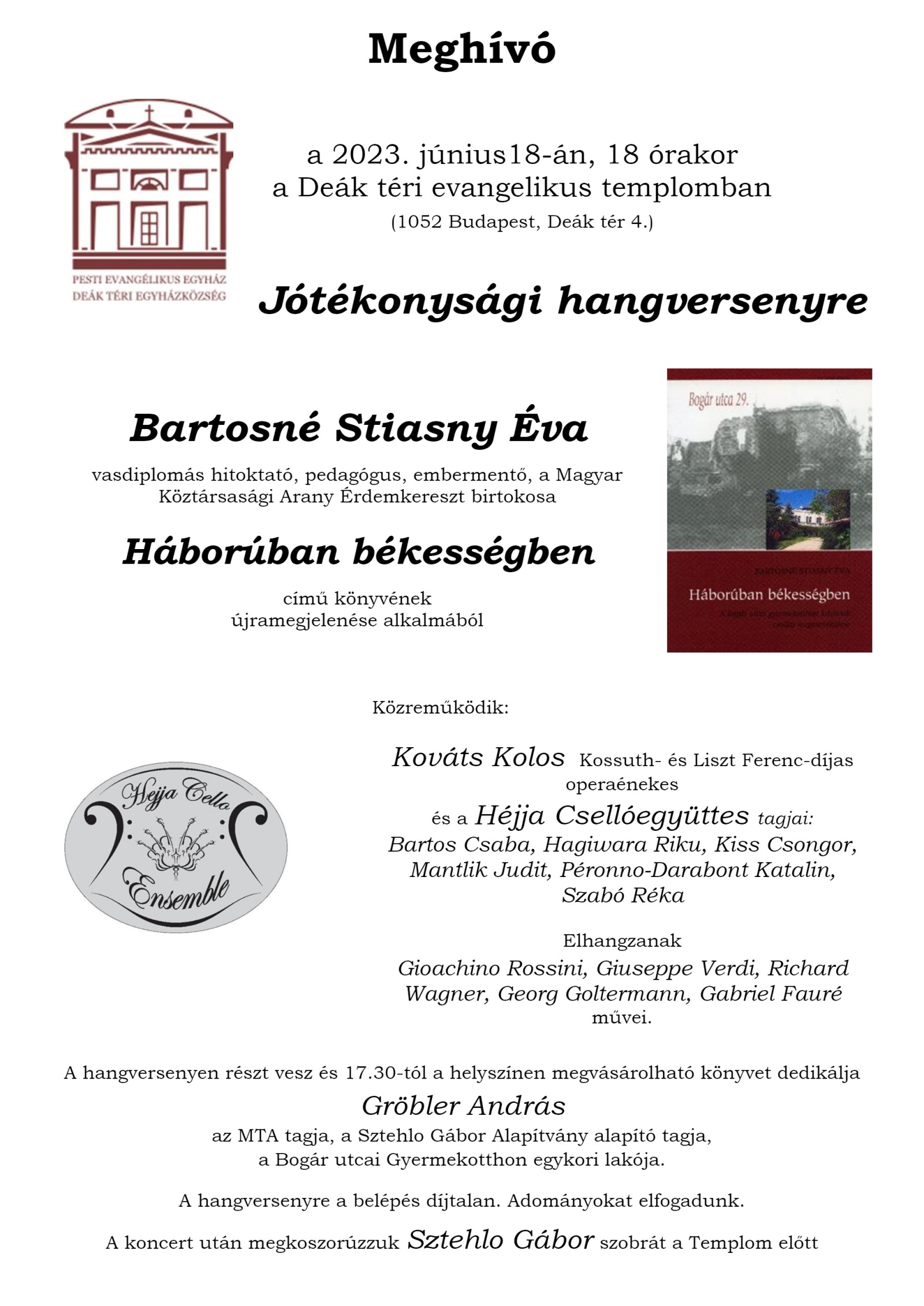 Jótékonysági hangverseny a Deák téren