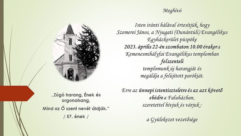 2023.04.22 Kemenesmihalyfa halaado istentisztelet