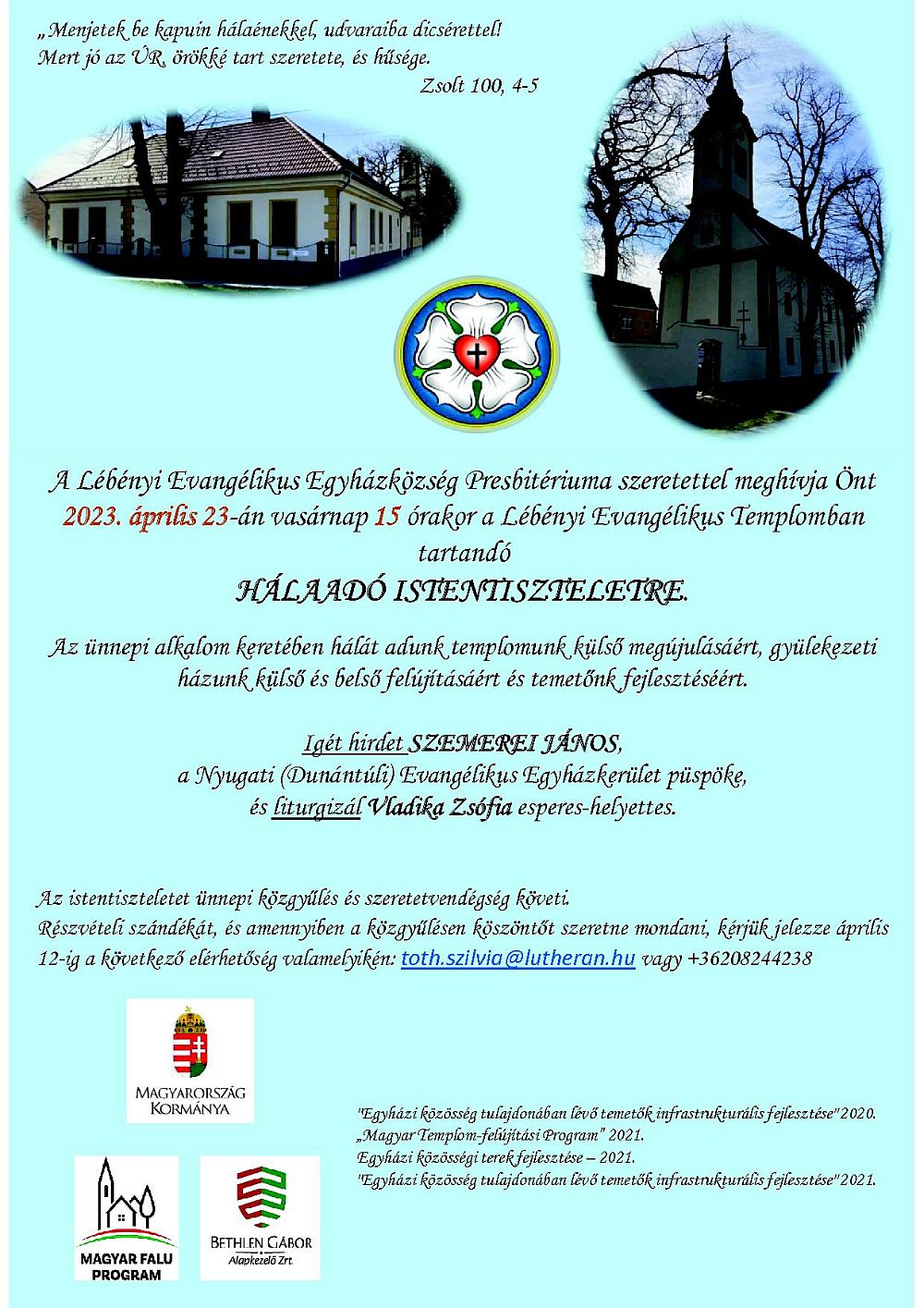 2023.04.23 Lebeny halaado istentisztelet