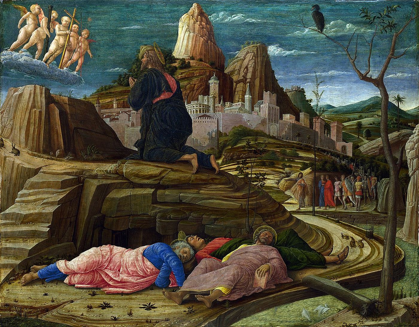 Andrea Mantegna Agonia a kertben Jezus Gecsemane kertben nagycsutortok ejjel forras wikipedia